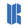 Kirasano Blue Logo on a White Circle Background